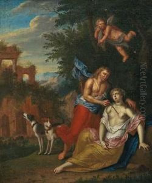 Cephalus Tue Procris Oil Painting by Richard van Orley