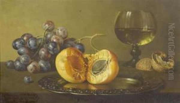 Still Life With Fruit Oil Painting by Maria Margrita Van Os