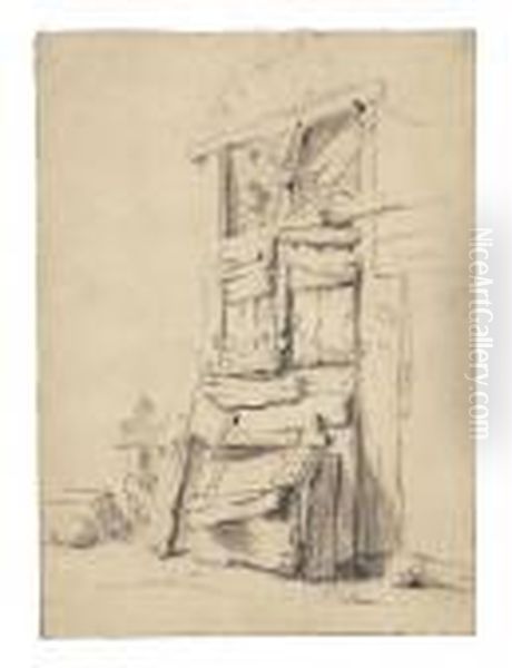 The Boarded-up Door Of A Cottage Oil Painting by Isaack Jansz. van Ostade