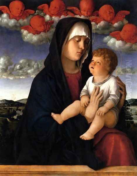 Madonna of Red Cherubs Oil Painting by Giovanni Bellini