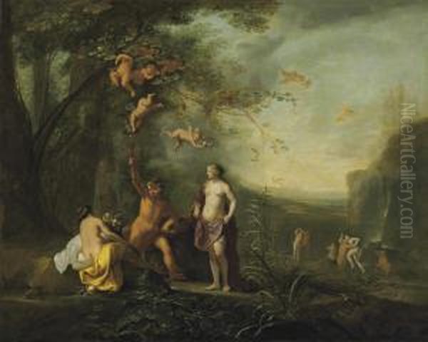 Bacchus, Venus And Ceres Oil Painting by Cornelis Van Poelenburch