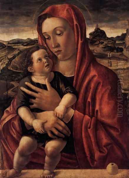 Madonna, with Child Standing on a Parapet Oil Painting by Giovanni Bellini