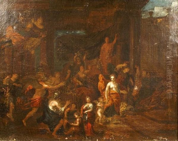 Scena Mitologica Oil Painting by Cornelis Van Poelenburch