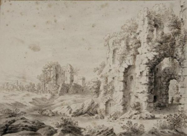 Ruines Oil Painting by Cornelis Van Poelenburch