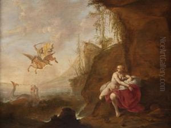 Perseus Und Andromeda Oil Painting by Cornelis Van Poelenburch