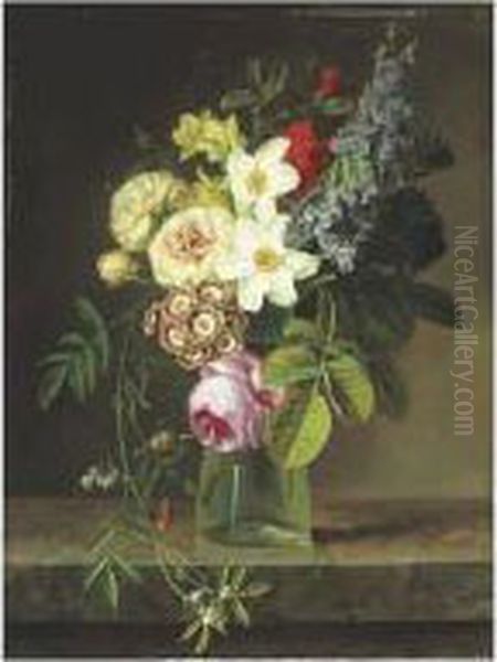 Bouquet De Fleurs Dans Un Vase Oil Painting by Christiaan van Pol