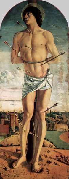 Polyptych of San Vincenzo Ferreri (right panel) Oil Painting by Giovanni Bellini