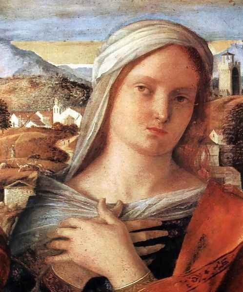 Madonna and Child with St John the Baptist and a Saint (detail) 2 Oil Painting by Giovanni Bellini