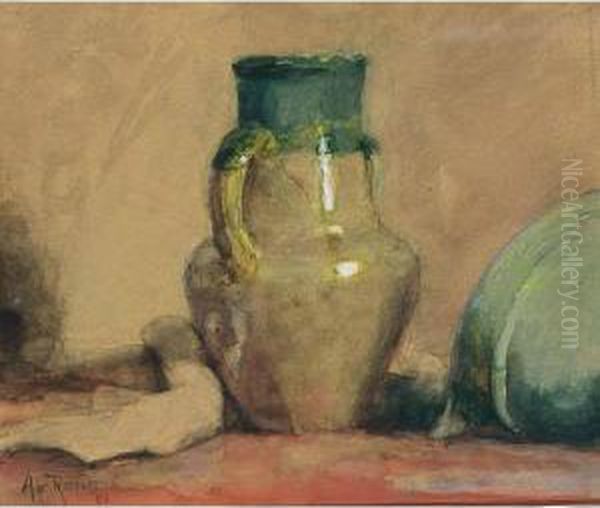 A Still Life With A Jug Oil Painting by Alexander Gerhard Anton Ridder Van Rappard