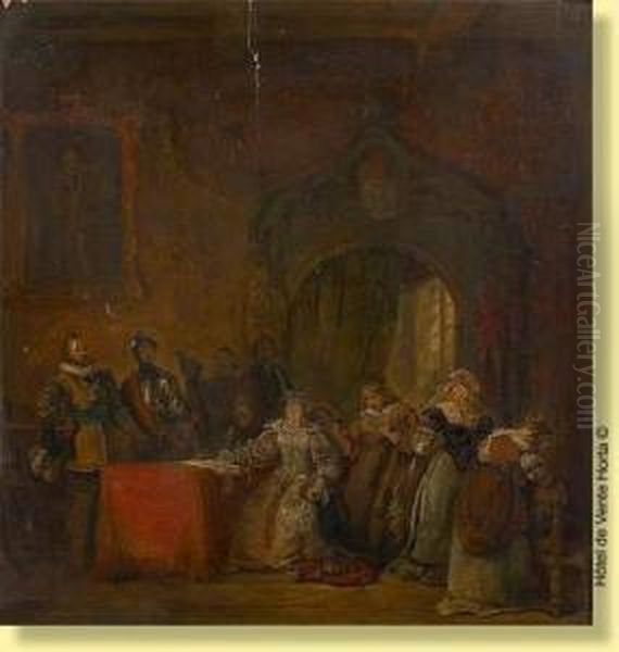 La Signature Attendue Oil Painting by Ignatius Josephus van Regemorter