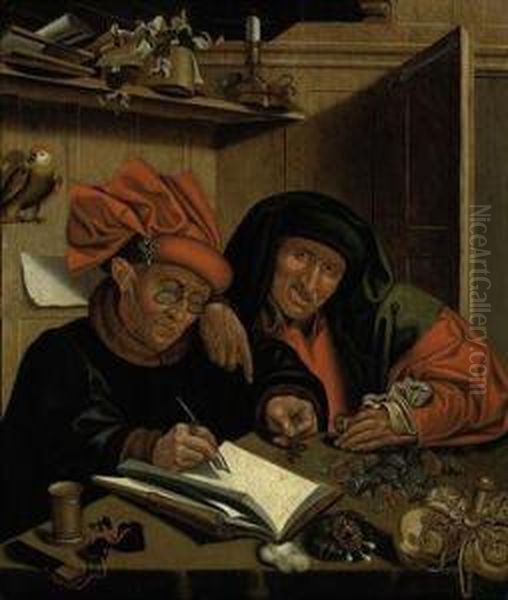 The Money Lenders Oil Painting by Marinus van Reymerswaele