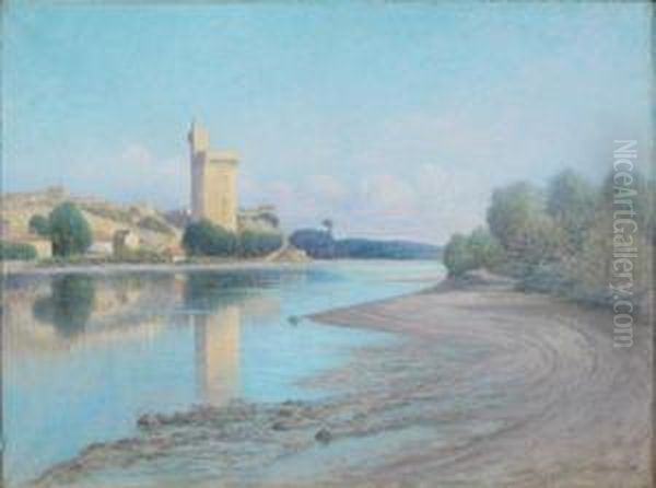 Village En Bord De Riviere Oil Painting by Johannes Van Rhynnen