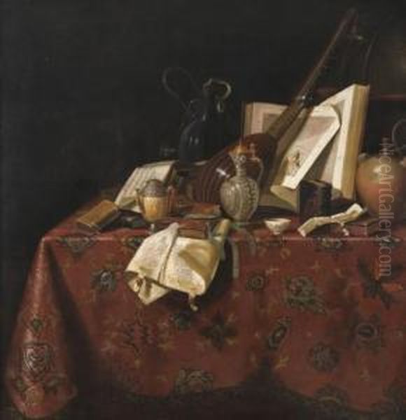 Nature Morte Au Tapis D'orient Oil Painting by Pieter Gerritsz. van Roestraten