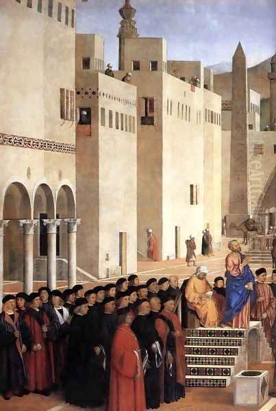 Sermon of St Mark in Alexandria (detail) Oil Painting by Giovanni Bellini