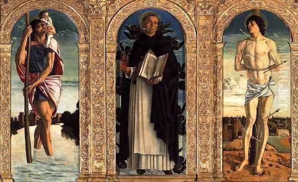 Polyptych of San Vincenzo Ferreri (detail) 2 Oil Painting by Giovanni Bellini