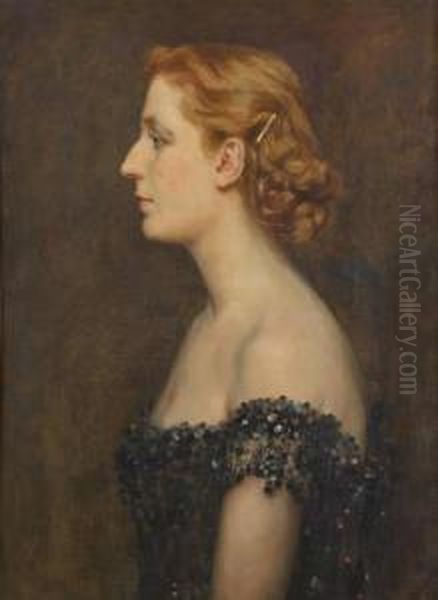 Jeune Femme De Profil Oil Painting by Dolf van Roy