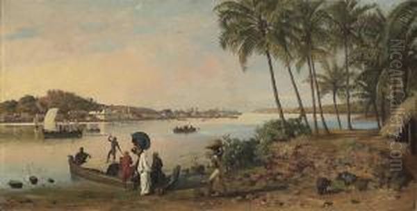 River At Bombay Oil Painting by Horace Van Ruith