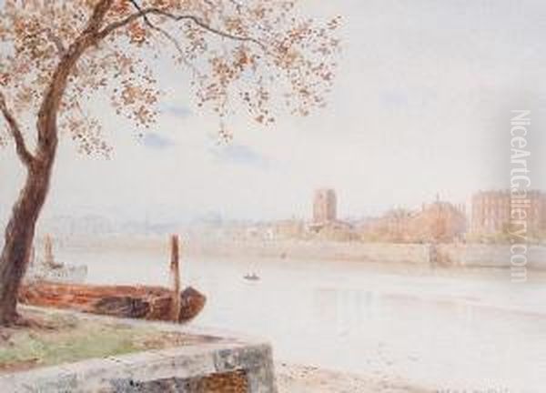 Chelsea View From Battersea Oil Painting by Horace Van Ruith