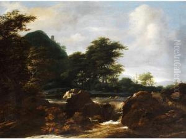 Baumlandschaft Oil Painting by Jacob Salomonsz. Ruysdael