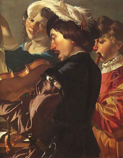 Concert (detail) 1623 Oil Painting by Dirck Van Baburen