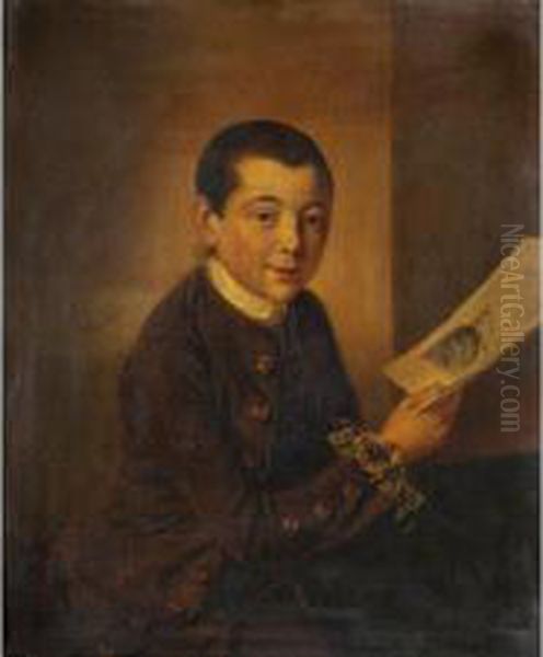 Portrait Of A Boy Oil Painting by John Van Rymsdyk