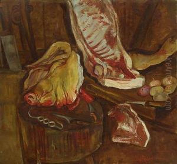 Composition A La Tete De Cochon Oil Painting by Paul Van Ryssel