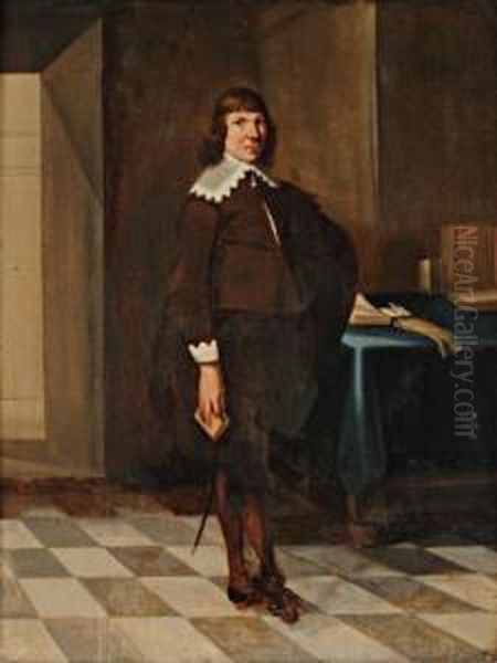 Portrait D'homme Dans Un Interieur Oil Painting by Dirck Verhaert