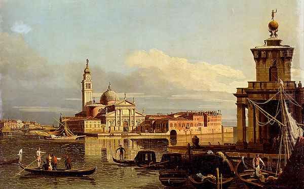 A View In Venice From The Punta Della Dogana Towards San Giorgio Maggiore Oil Painting by Bernardo Bellotto