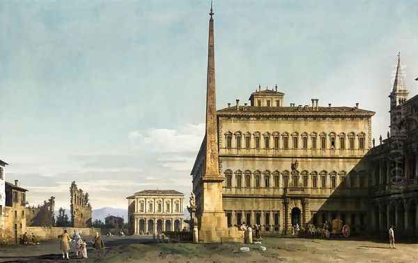 Rome- View of the Piazza di San Giovanni in Laterano 1743-44 Oil Painting by Bernardo Bellotto