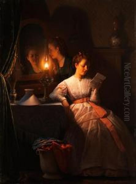 Der Liebesbrief Oil Painting by Petrus van Schendel