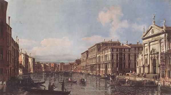 View of the Grand Canal at San Stae Oil Painting by Bernardo Bellotto