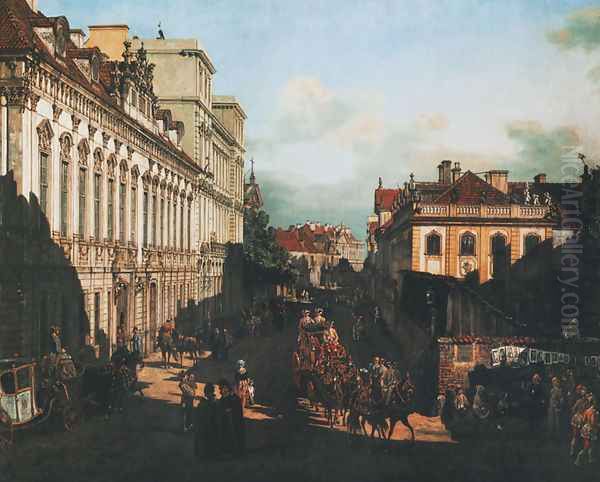 Miodowa Street in Warsaw Oil Painting by Bernardo Bellotto