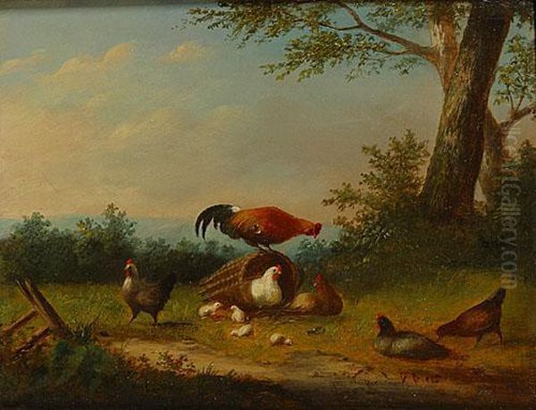 Le Coq Et Ses Poules Oil Painting by Franz van Severdonck