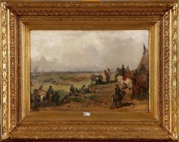 Le Peintre Sur Le Champ De Bataille Oil Painting by Joseph Van Severdonck