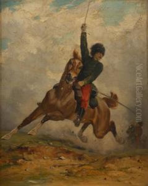 Cavalier Au Sabre Oil Painting by Joseph Van Severdonck