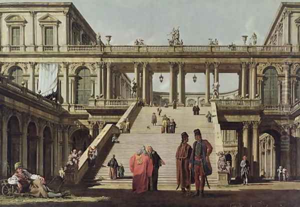 Castle Courtyard, 1762 Oil Painting by Bernardo Bellotto