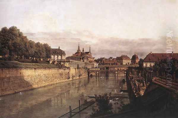 Zwinger Waterway Oil Painting by Bernardo Bellotto