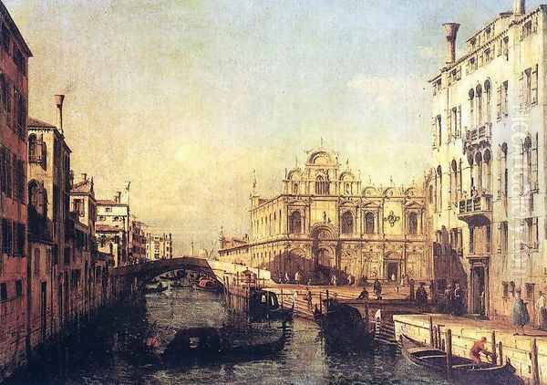 The Scuola of San Marco 1738-40 Oil Painting by Bernardo Bellotto