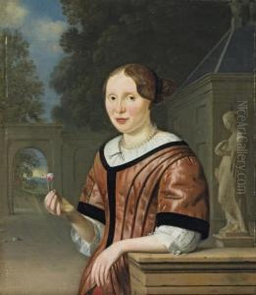 Portrait Of A Lady Oil Painting by Pieter Cornelisz. van SLINGELANDT