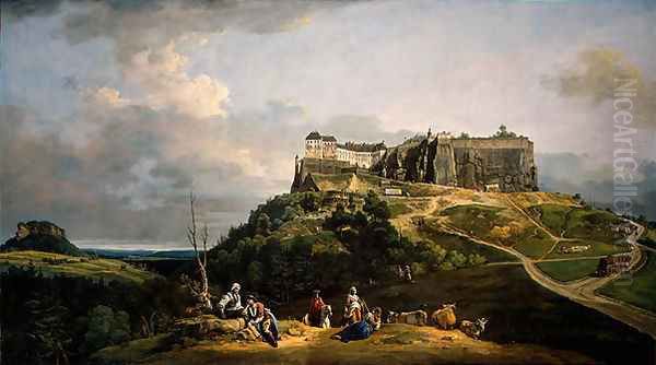 The Fortress of Königstein Oil Painting by Bernardo Bellotto