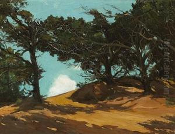 Cypress On The Coast Oil Painting by Frank J. Van Sloun