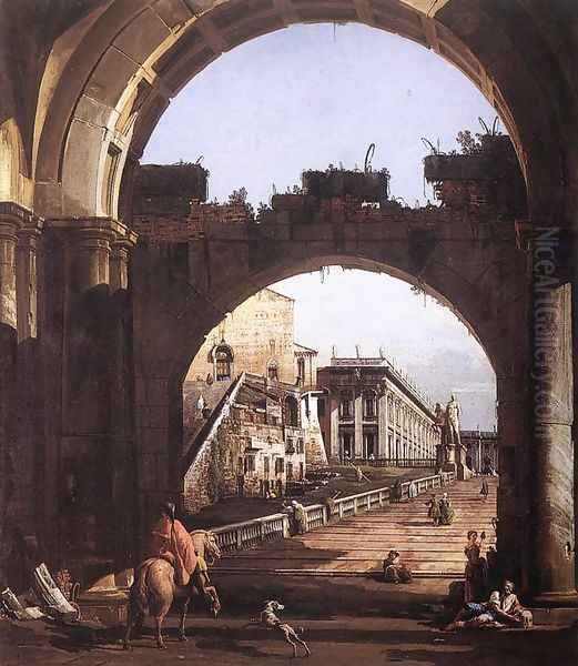 Capriccio of the Capitol Oil Painting by Bernardo Bellotto