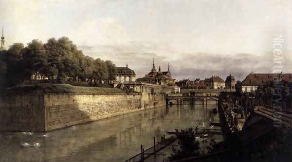 The Moat of the Zwinger in Dresden 1749-53 Oil Painting by Bernardo Bellotto