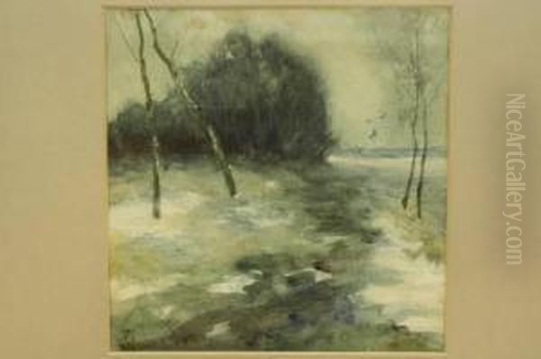 Sneeuwlandschap Oil Painting by Louis Willem Van Soest