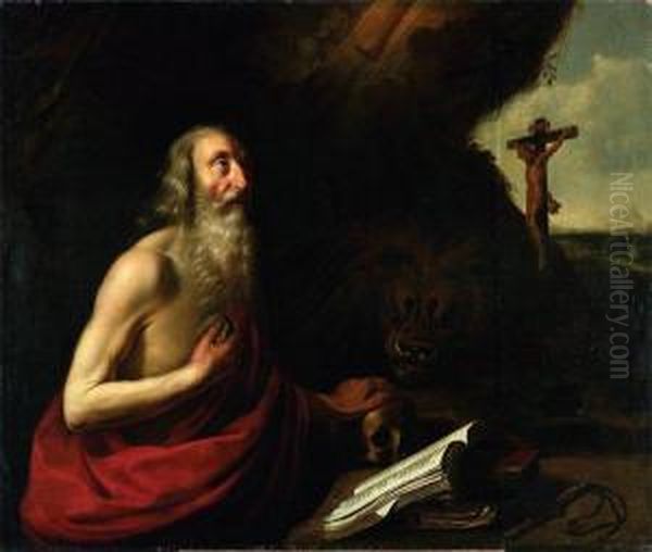 Saint Jerome Oil Painting by Hendrick Zomeren Van Somer