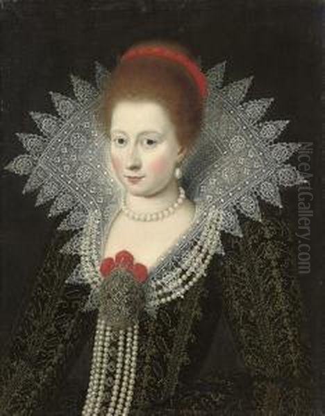 Portrait Of A Lady Oil Painting by Paulus Van Somer