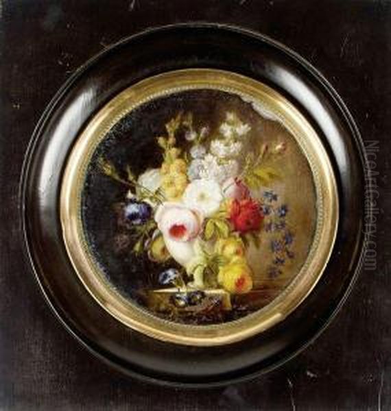 Nature Morte Au Vase De Fleurs Sur Un Entablement Oil Painting by Cornelis van Spaendonck