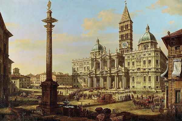 Santa Maria Maggiore, Rome 1739 Oil Painting by Bernardo Bellotto