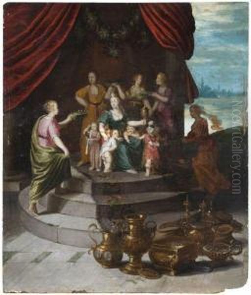 Allegorie De La Richesse Oil Painting by Adriaan van Stalbemt