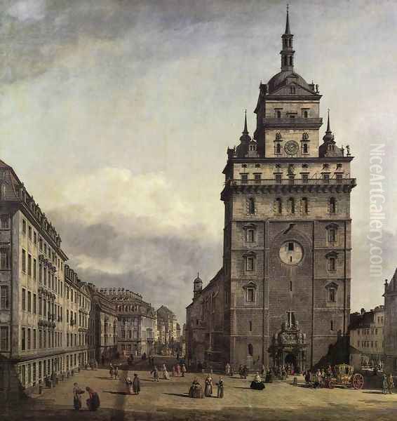 The Kreuzkirche in Dresden 1747-56 Oil Painting by Bernardo Bellotto